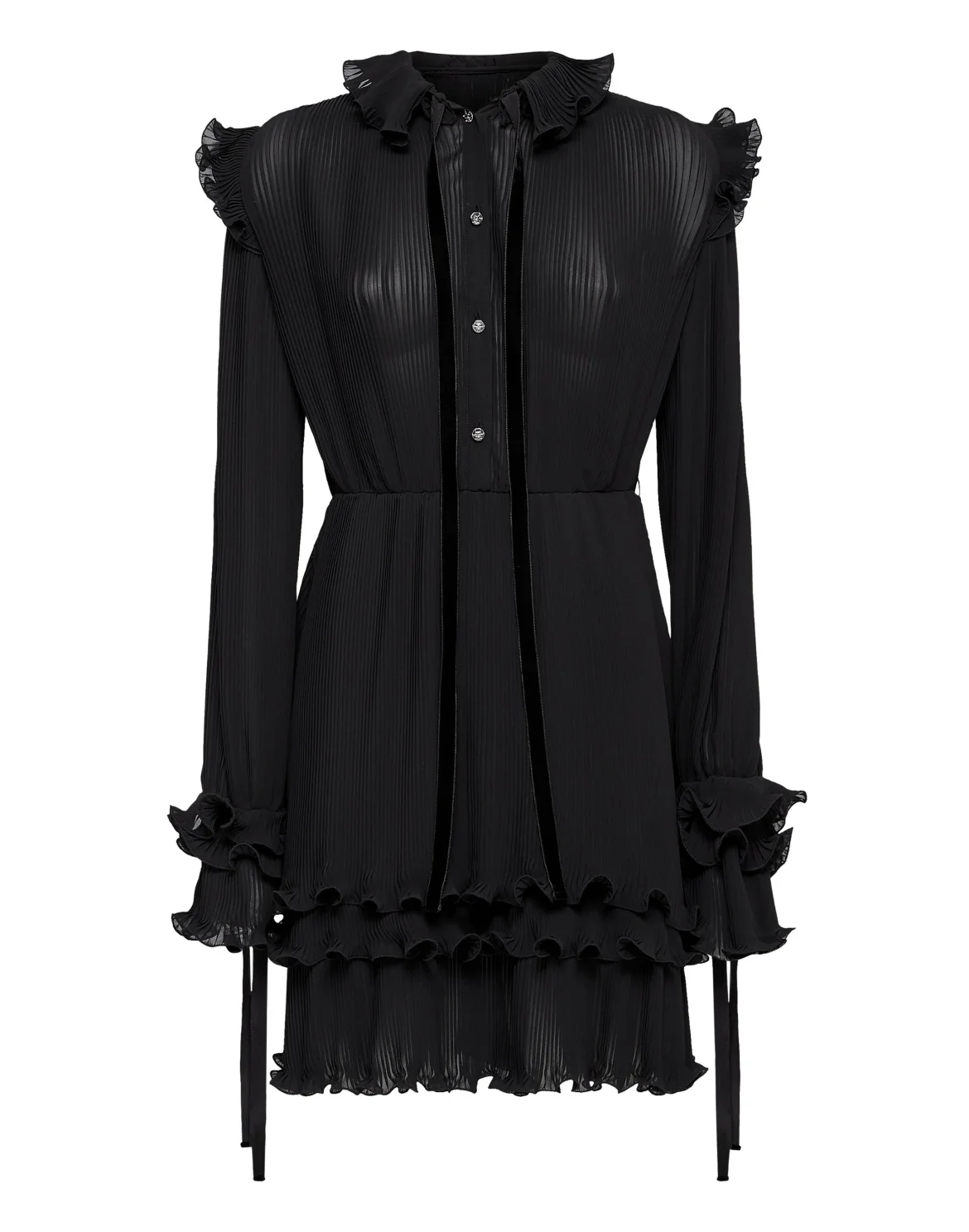 Midi Dress Plisse, цвет: Черный