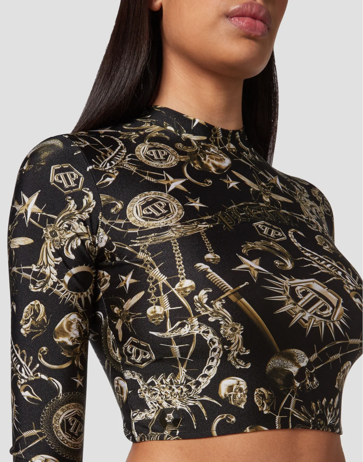 Long Sleeve Crop Top Scorpion, цвет: Мультиколор