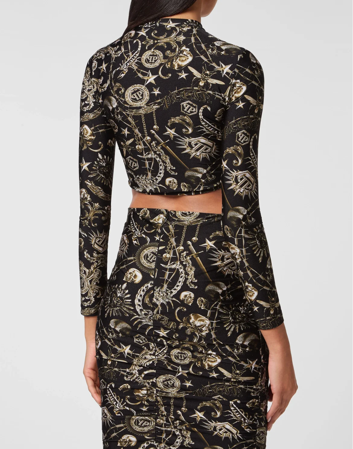 Long Sleeve Crop Top Scorpion, цвет: Мультиколор