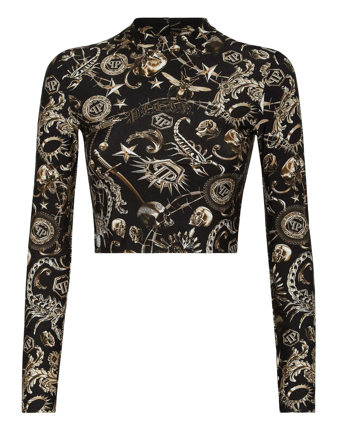 Long Sleeve Crop Top Scorpion, цвет: Мультиколор