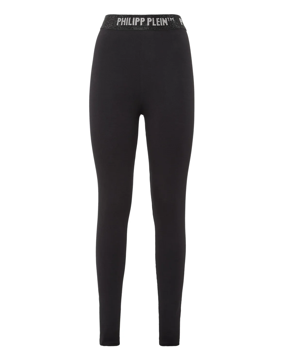 High Waist Leggings  with Crystals, цвет: Черный