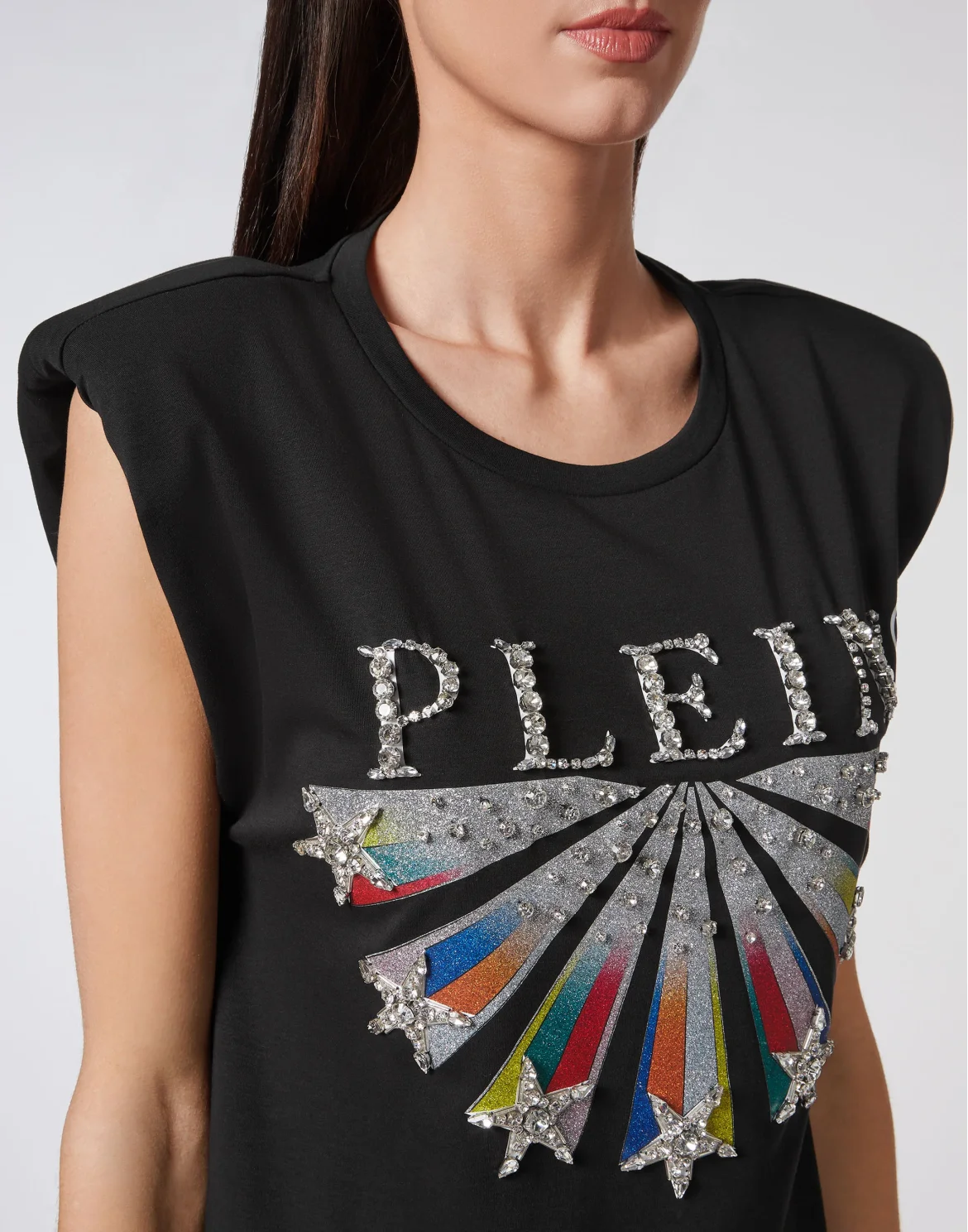T-shirt Dress Stars with Crystals, цвет: Черный