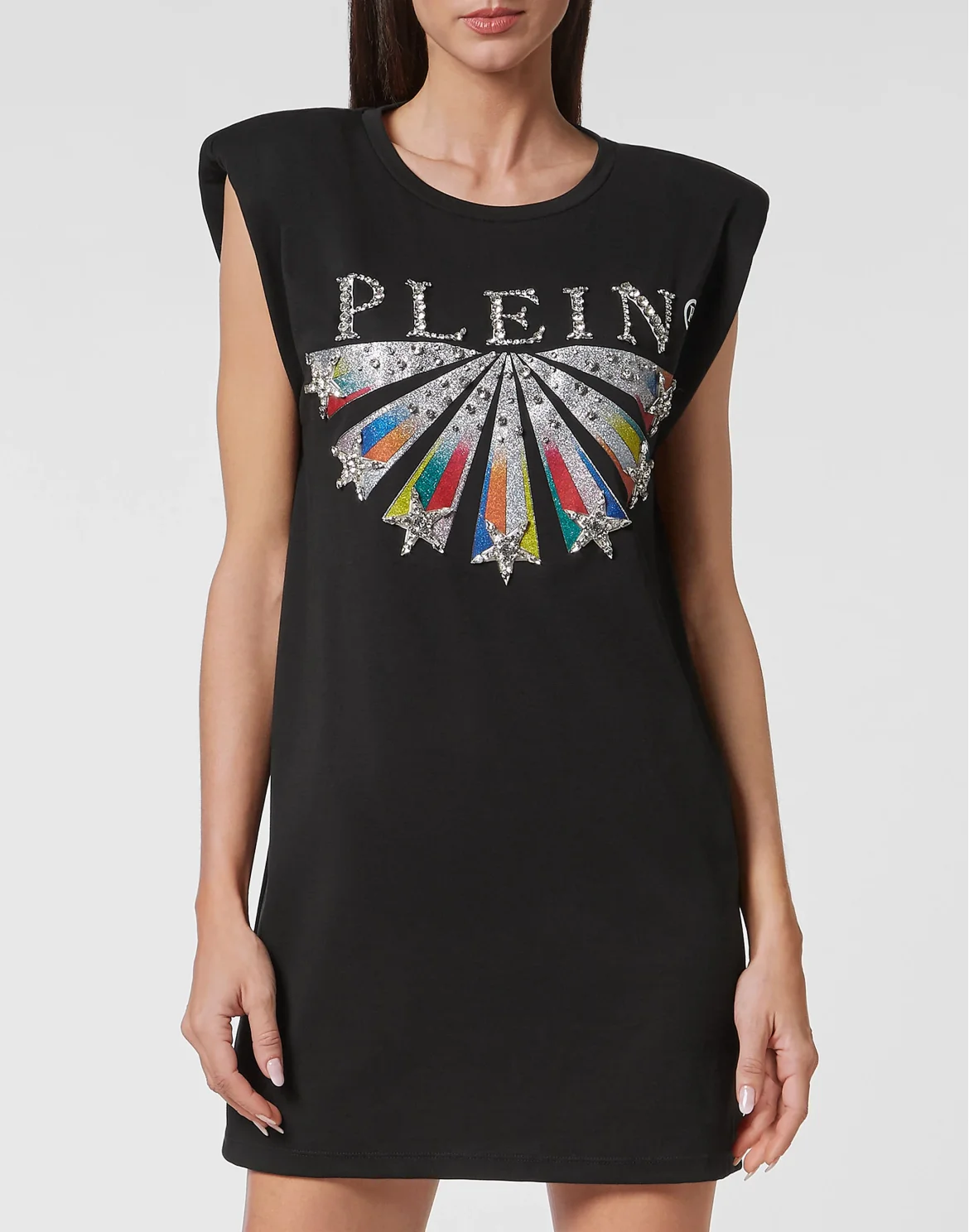 T-shirt Dress Stars with Crystals, цвет: Черный