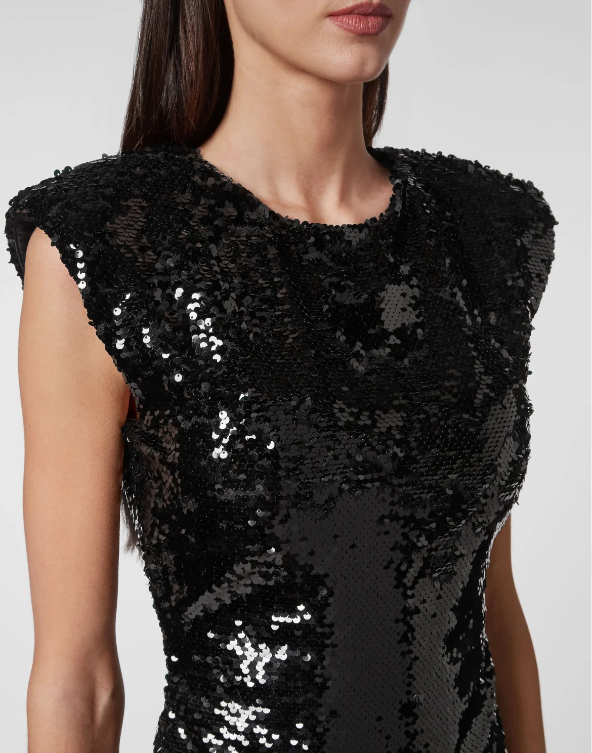 T-shirt Dress Sleeveless  with Crystals, цвет: Черный