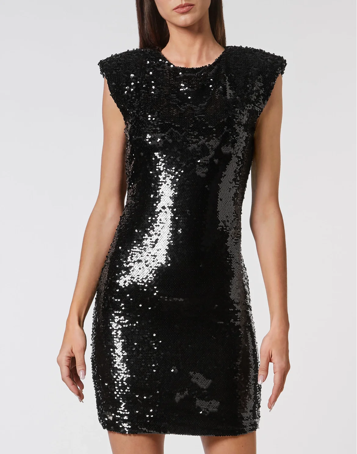 T-shirt Dress Sleeveless  with Crystals, цвет: Черный