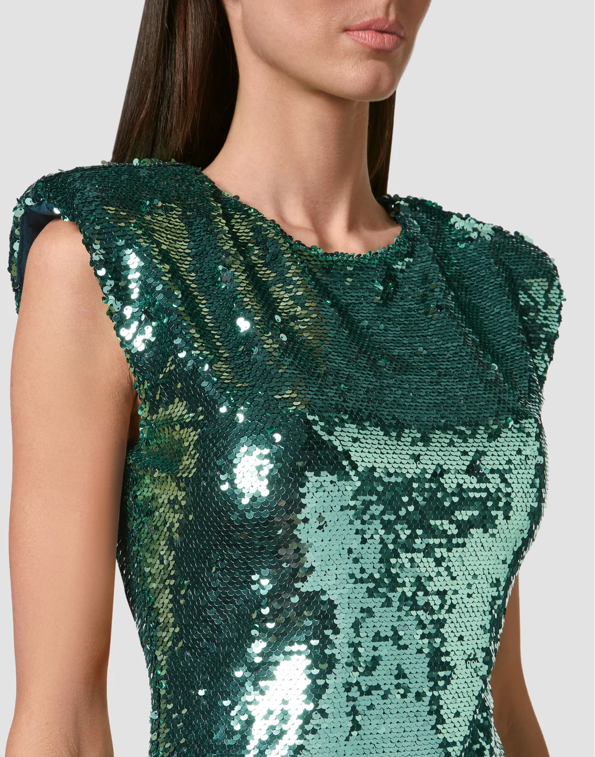 T-shirt Dress Sleeveless  with Crystals, цвет: Зеленый