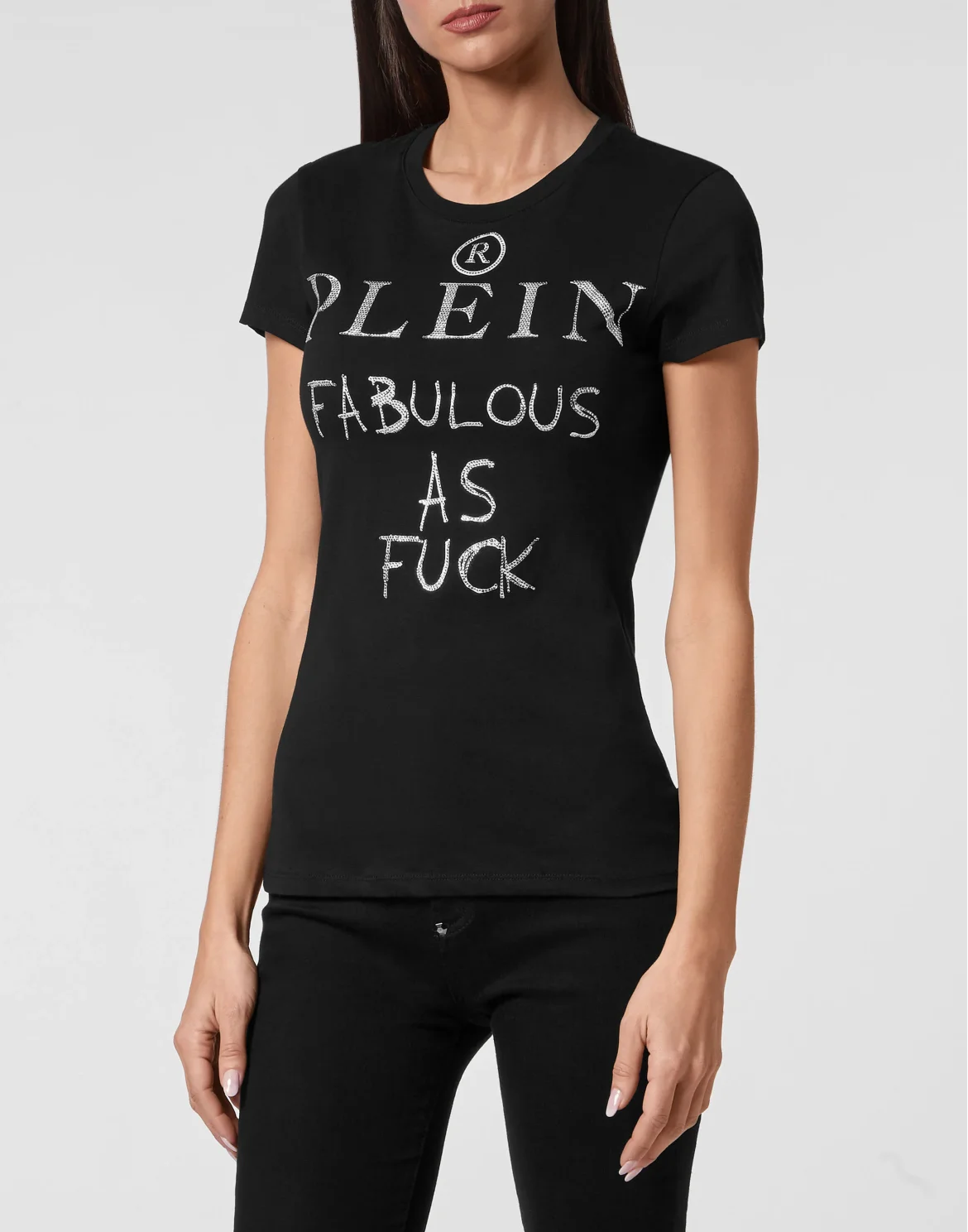 T-shirt Sexy Pure with Crystals, цвет: Черный