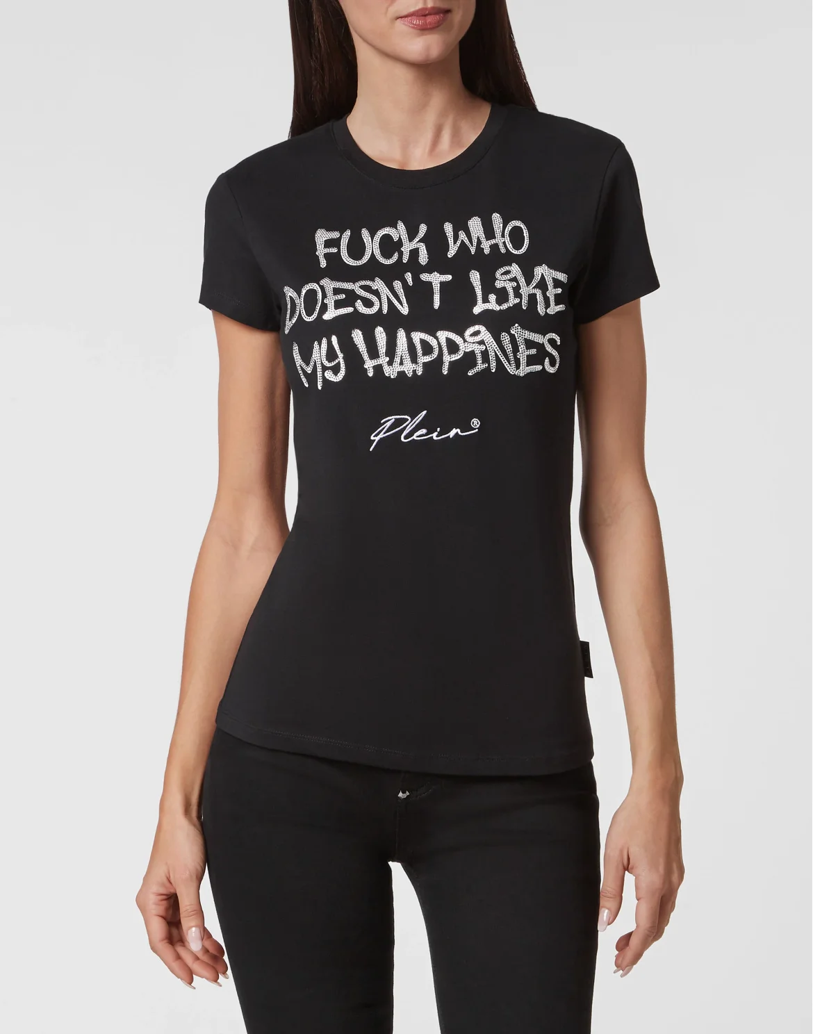 T-shirt Sexy Pure with Crystals, цвет: Черный