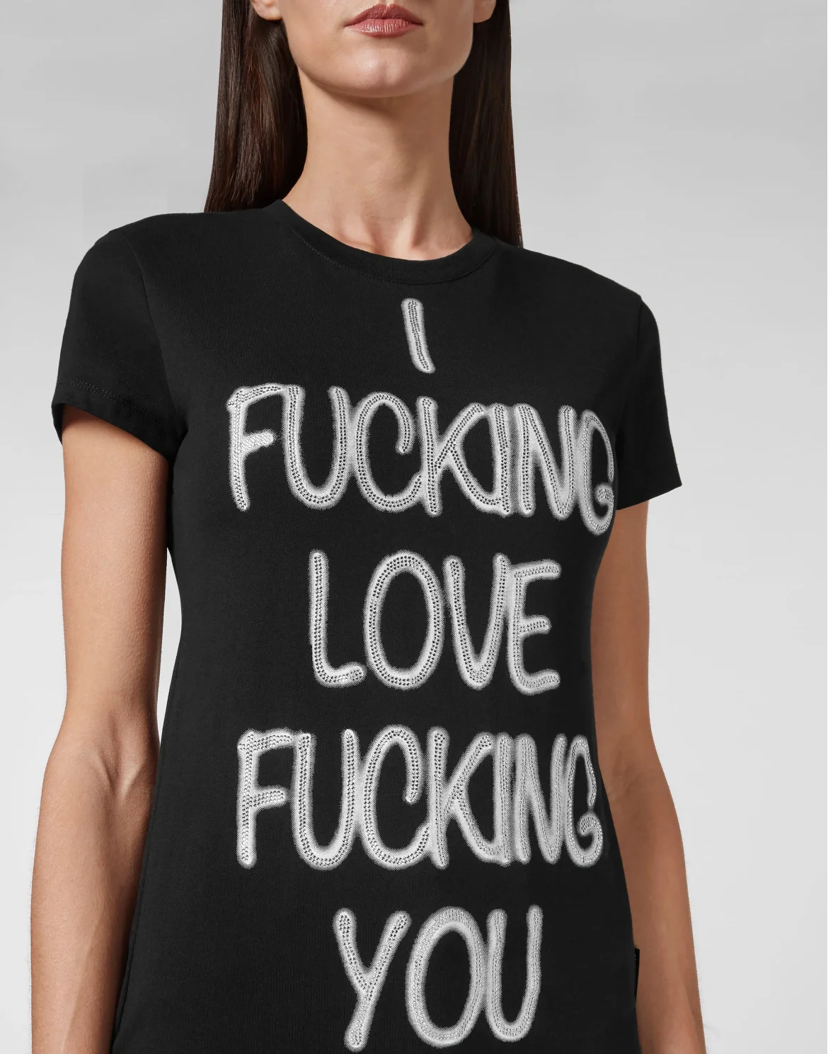 T-shirt Sexy Pure with Crystals, цвет: Черный