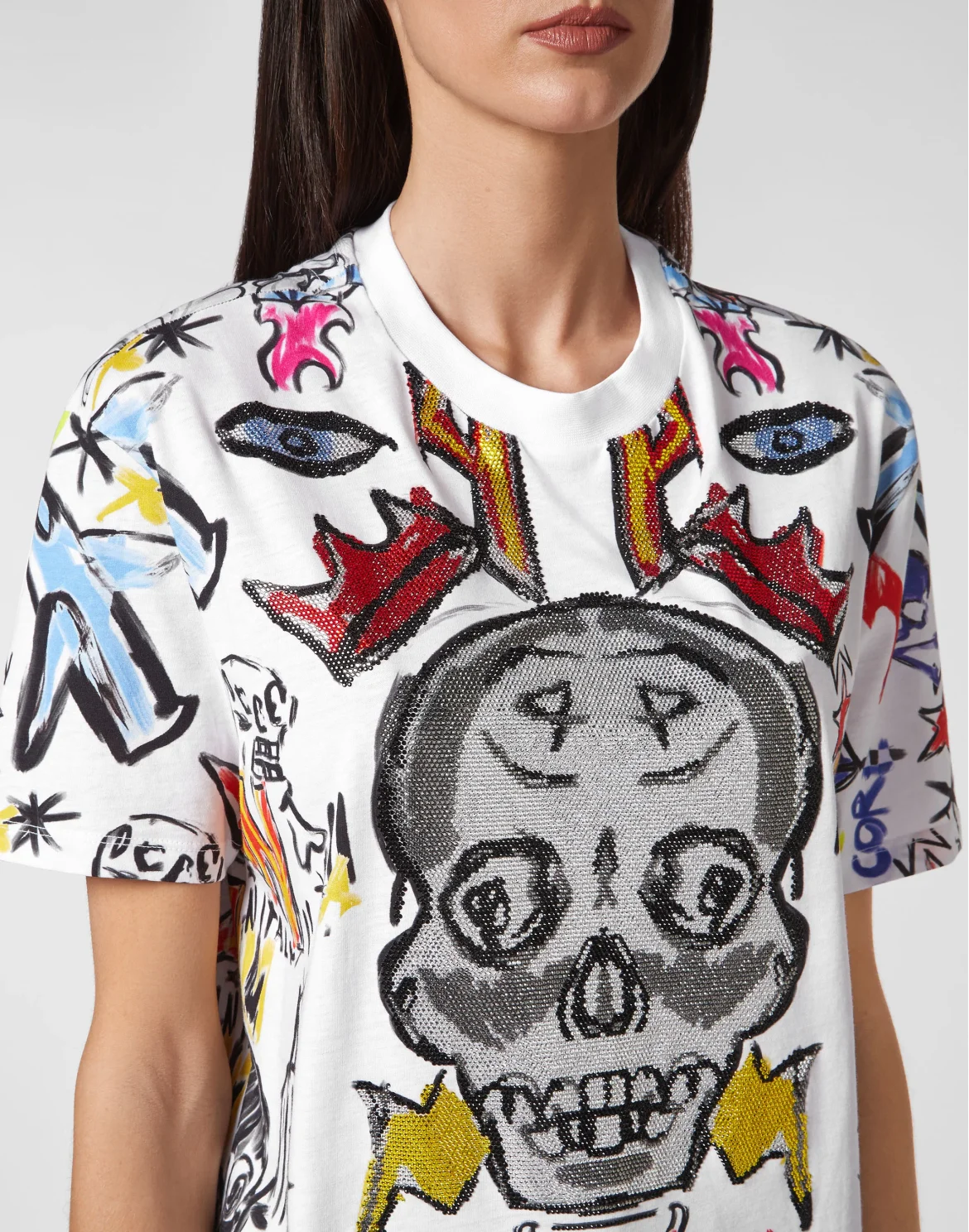 T-shirt Man Fit with Crystals, цвет: Мультиколор