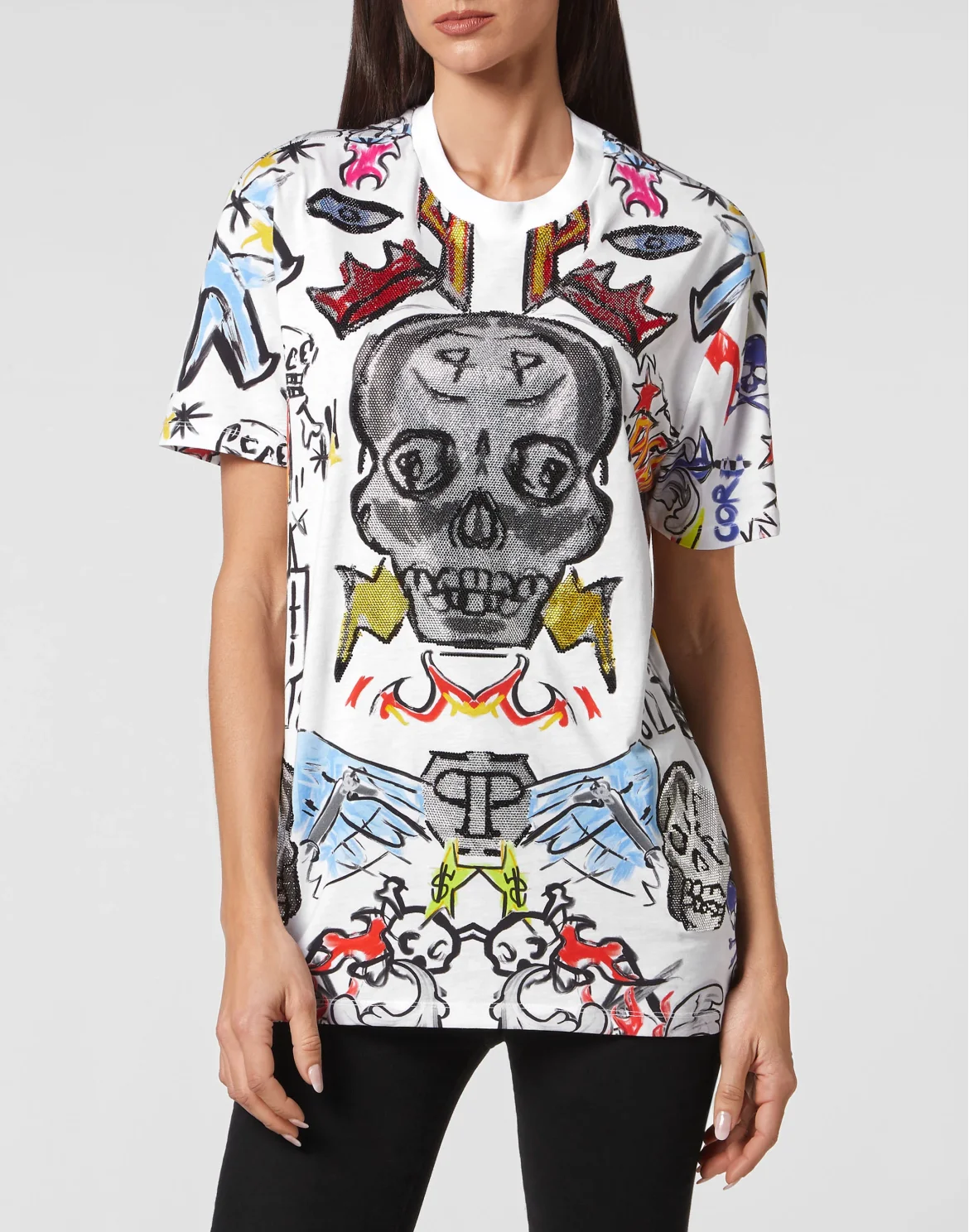 T-shirt Man Fit with Crystals, цвет: Мультиколор