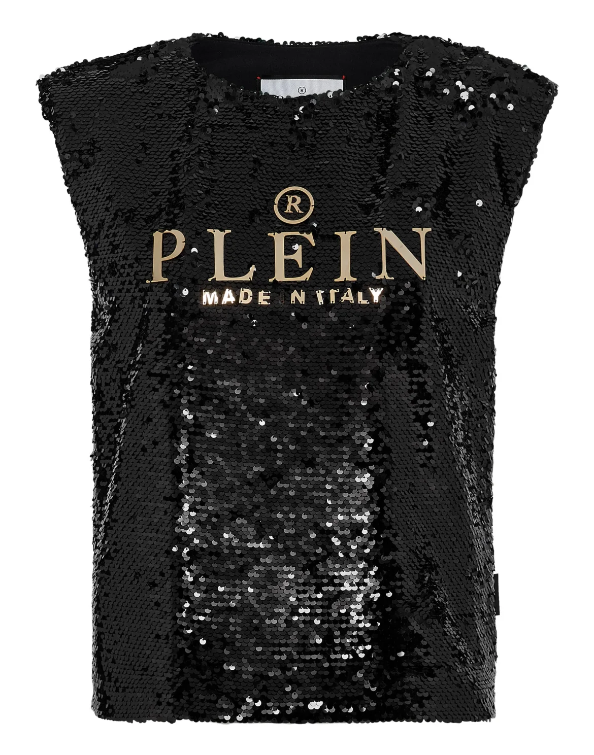 Tank Top Padded Shoulder with Crystals, цвет: Черный