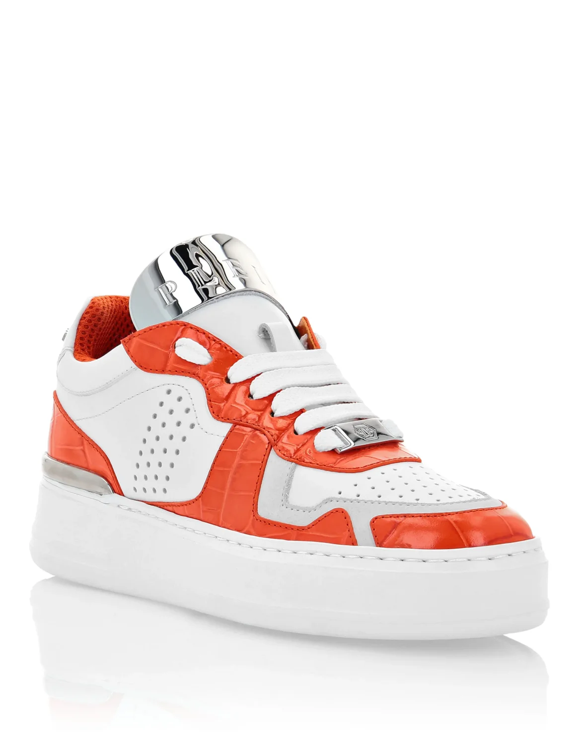 LO-TOP SNEAKERS SILVER $URFER Crocco PRINT, цвет: Оранжевый
