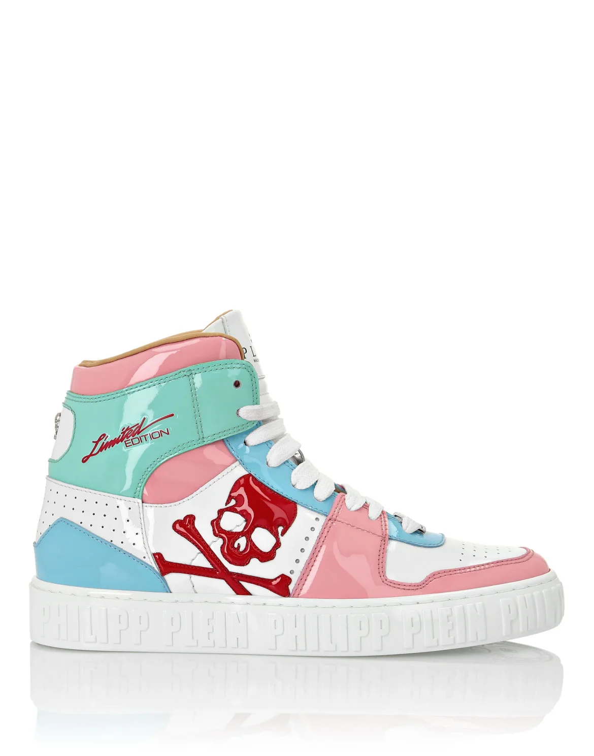 HI-TOP SNEAKERS NOTORIOUS PATENT SKULL, цвет: Розовый