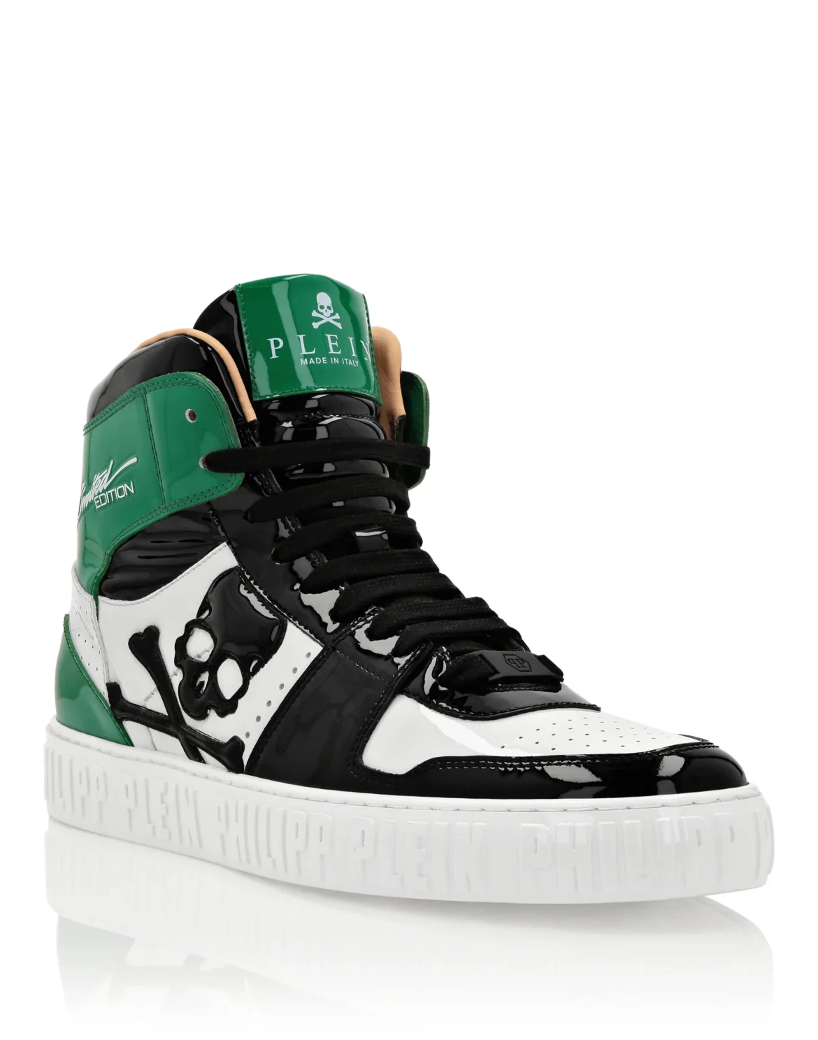 HI-TOP SNEAKERS NOTORIOUS PATENT SKULL, цвет: Зеленый