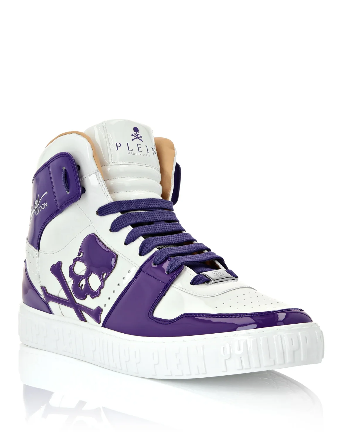 HI-TOP SNEAKERS NOTORIOUS PATENT SKULL, цвет: Фиолетовый
