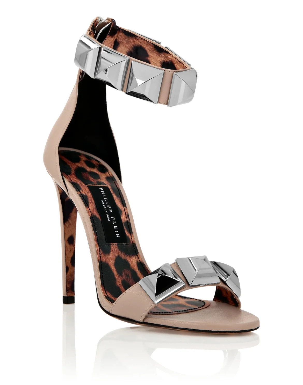 Ankle Strap Stud Sandals, цвет: Бежевый