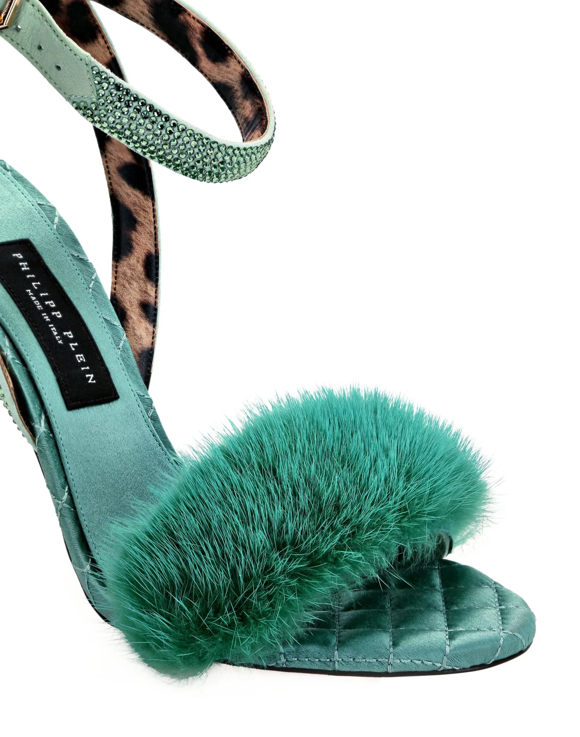 Sandals High Heels Crystal, цвет: Бирюзовый