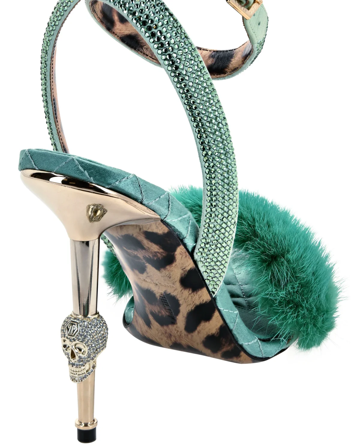 Sandals High Heels Crystal, цвет: Бирюзовый