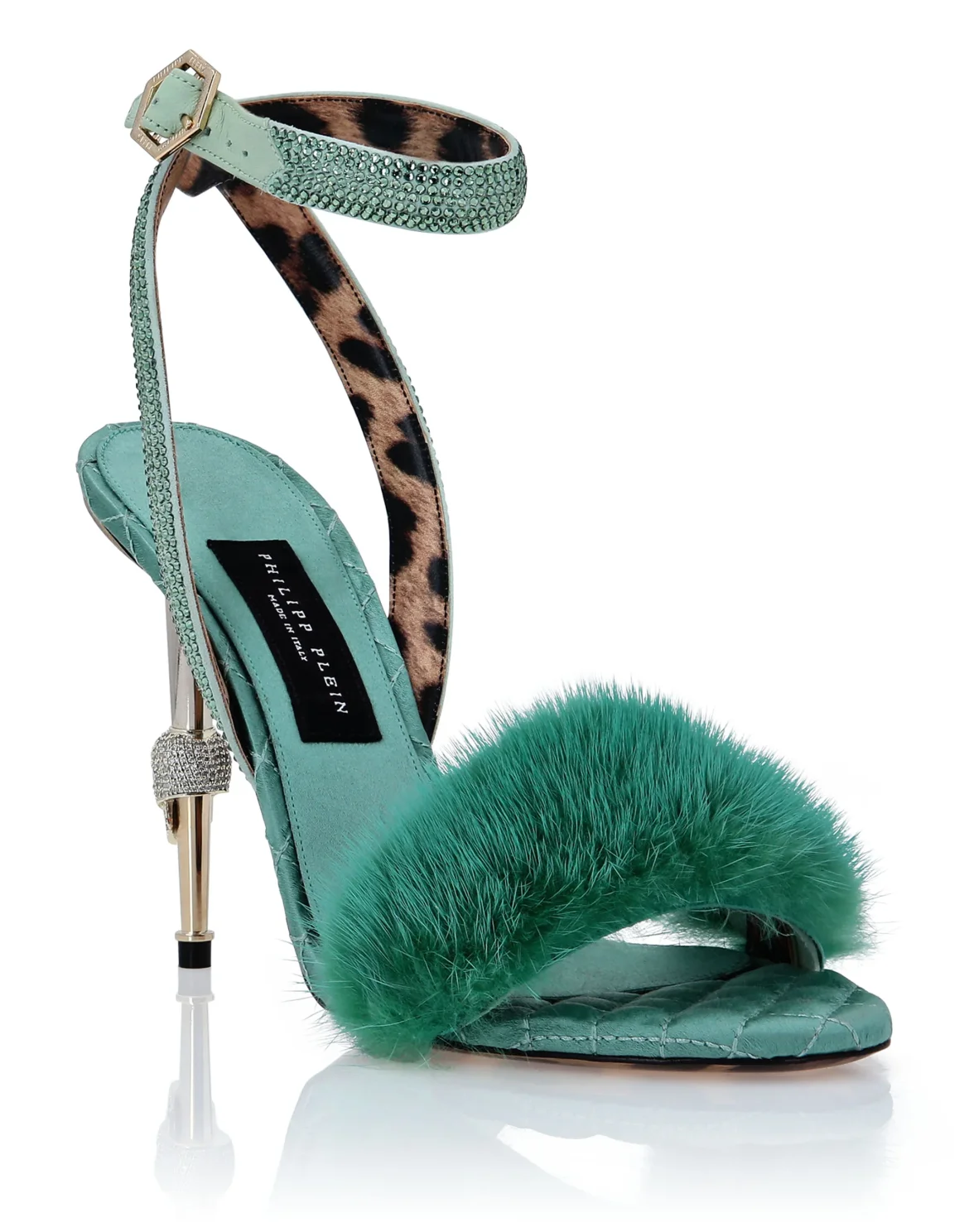 Sandals High Heels Crystal, цвет: Бирюзовый