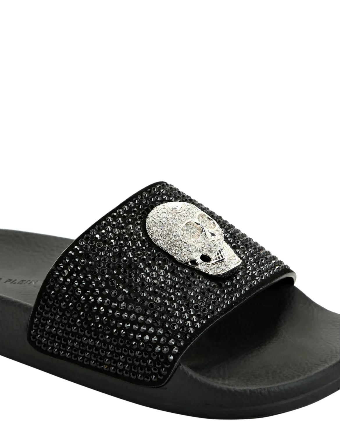 Sandals Flat Skull with Crystals, цвет: Черный