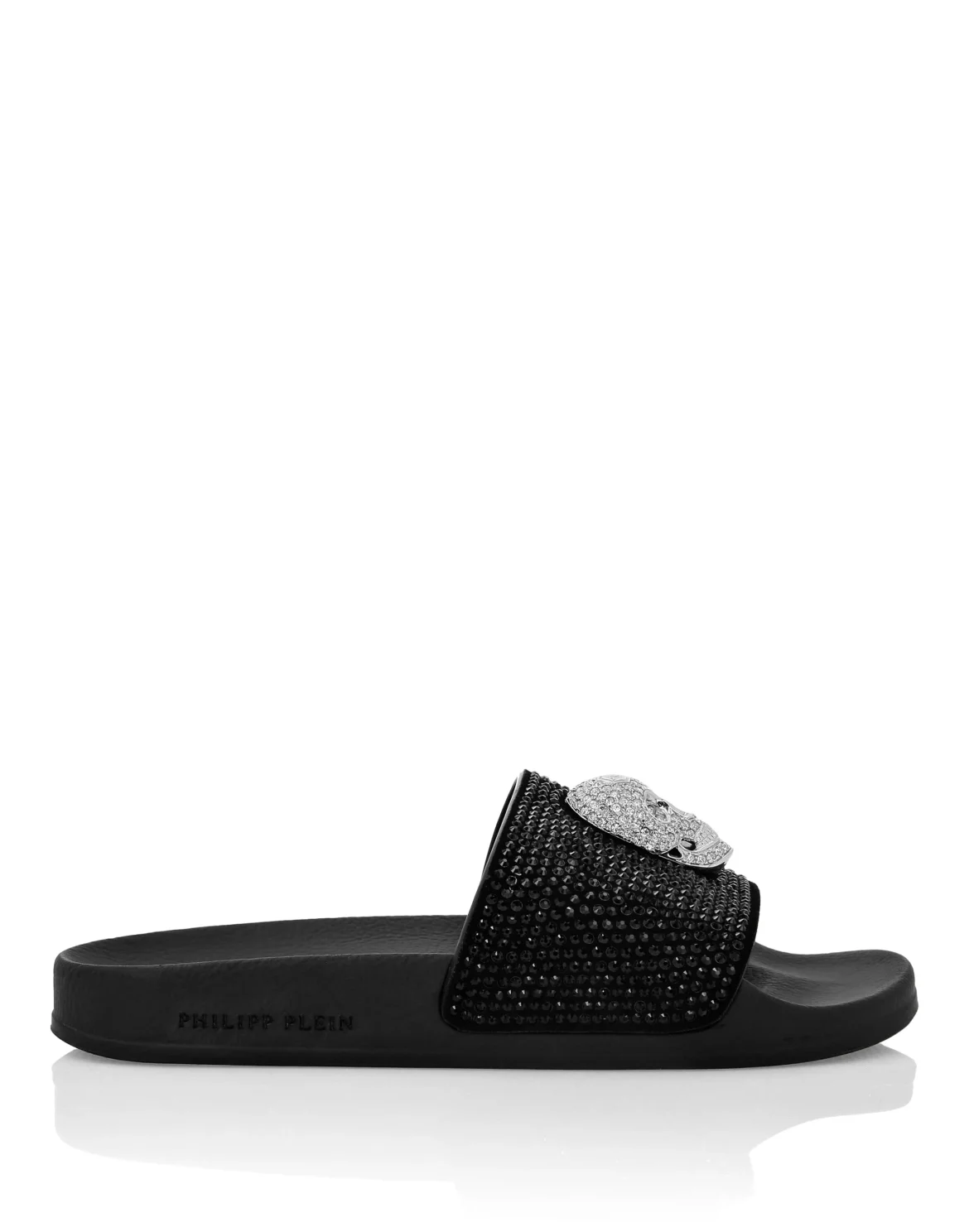 Sandals Flat Skull with Crystals, цвет: Черный