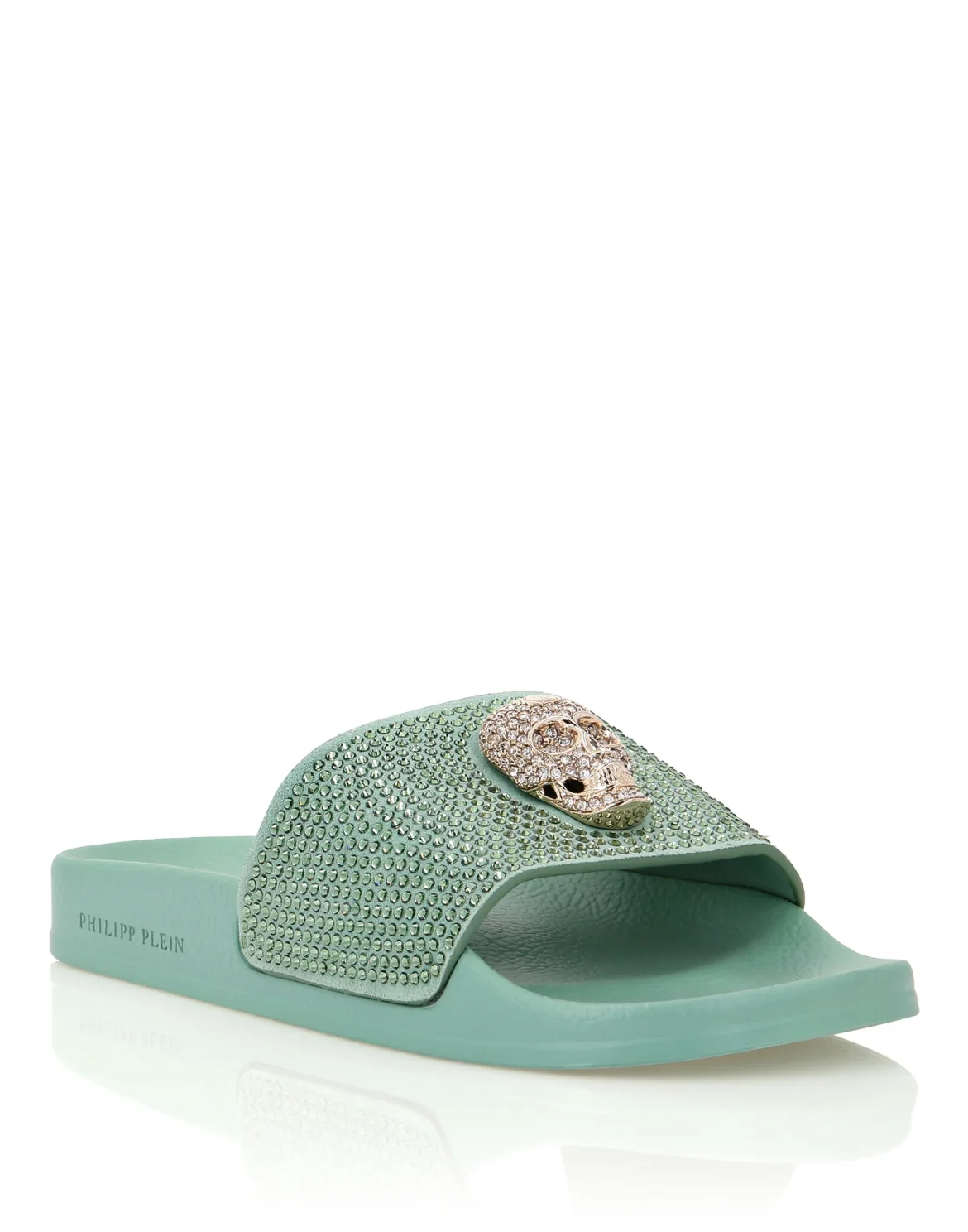 Sandals Flat Skull with Crystals, цвет: Бирюзовый