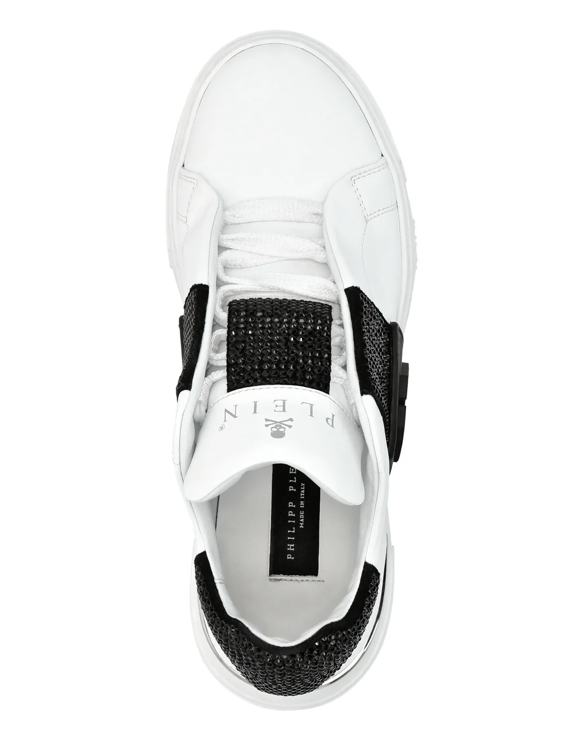 LO-TOP SNEAKERS PHANTOM KICK$ LEATHER HEXAGON WITH Crystals, цвет: Черный