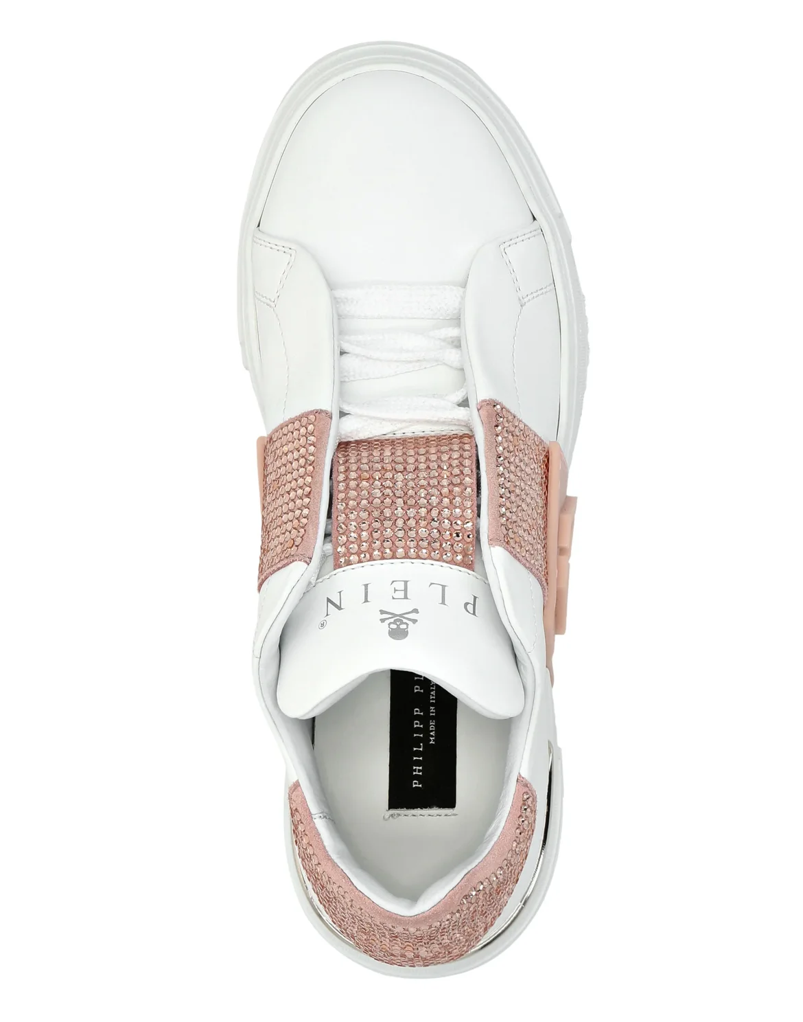 LO-TOP SNEAKERS PHANTOM KICK$ LEATHER HEXAGON WITH Crystals, цвет: Розовый