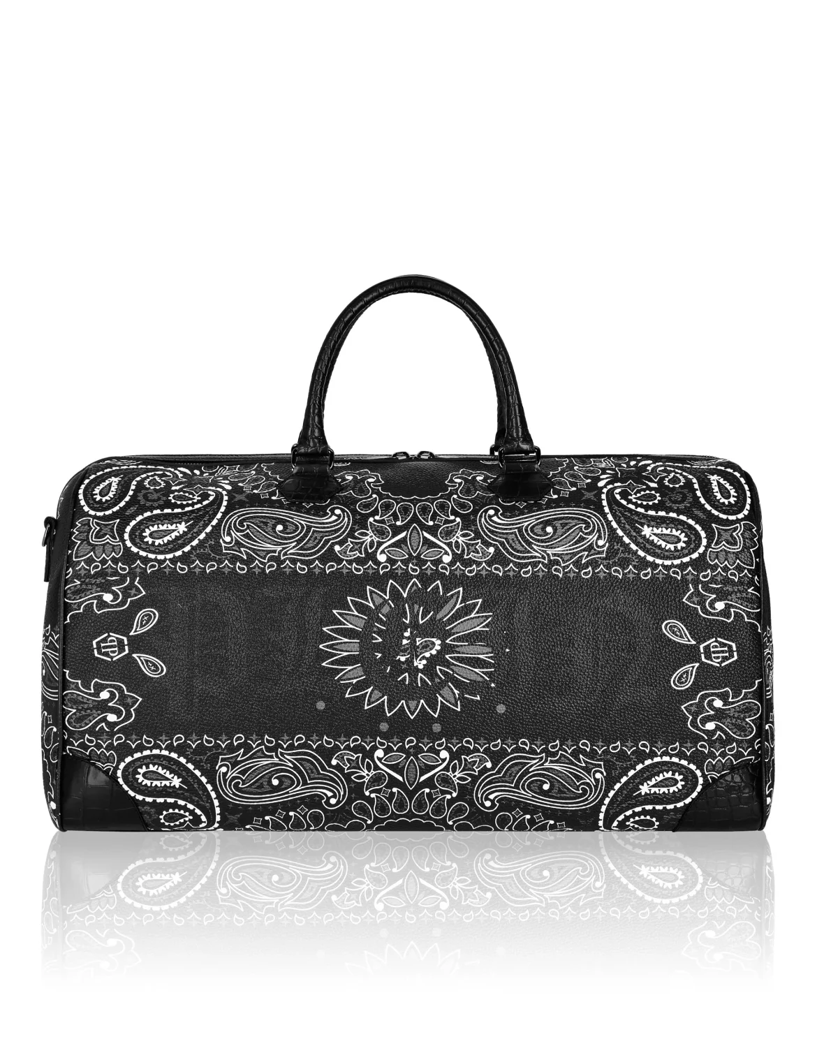 Leather Handle Bag Paisley Gothic Plein, цвет: Черный