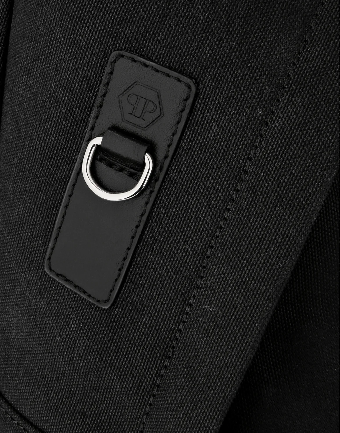 Croco Effect Canvas Backpack, цвет: Черный
