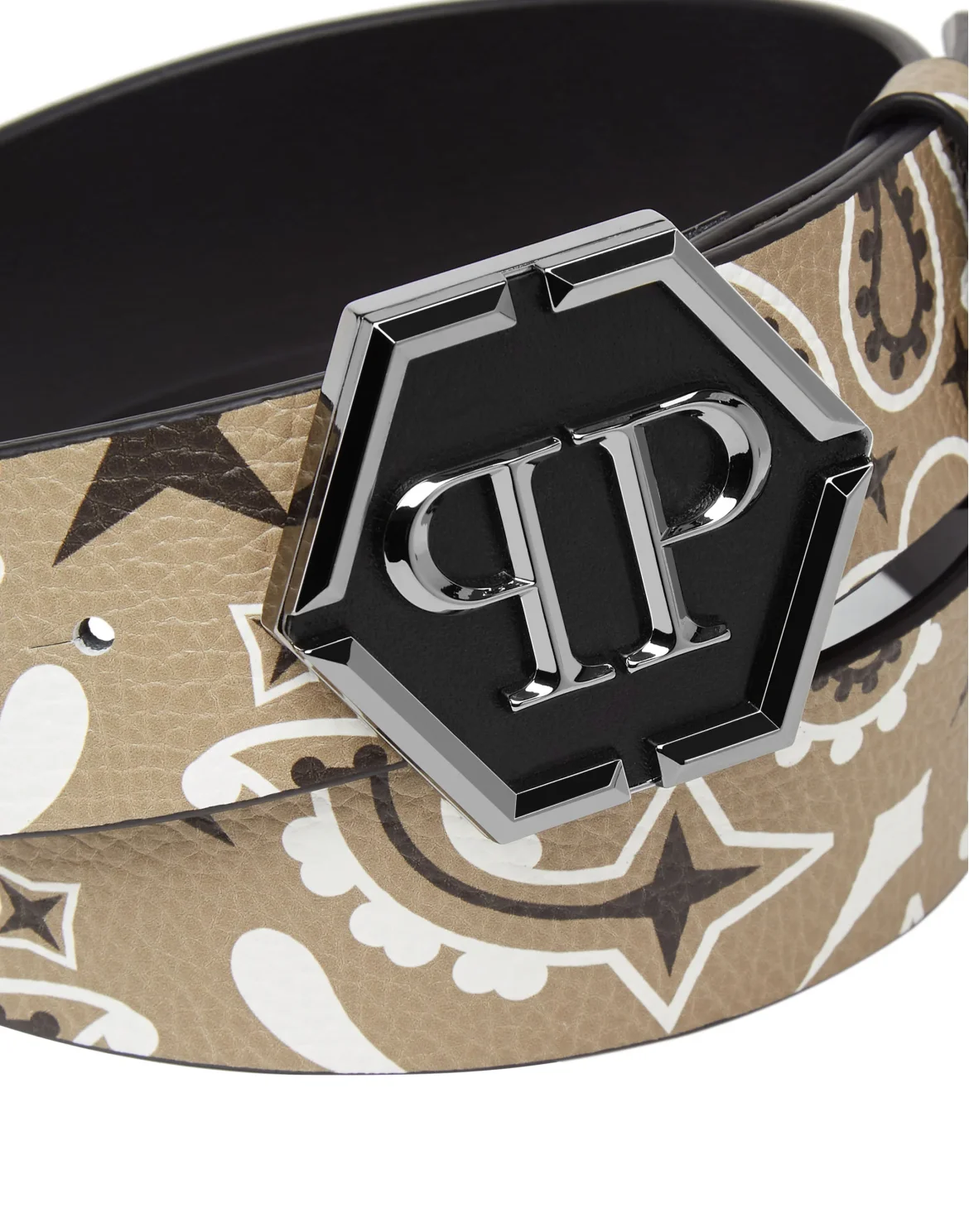 Leather Belt Paisley, цвет: Бежевый