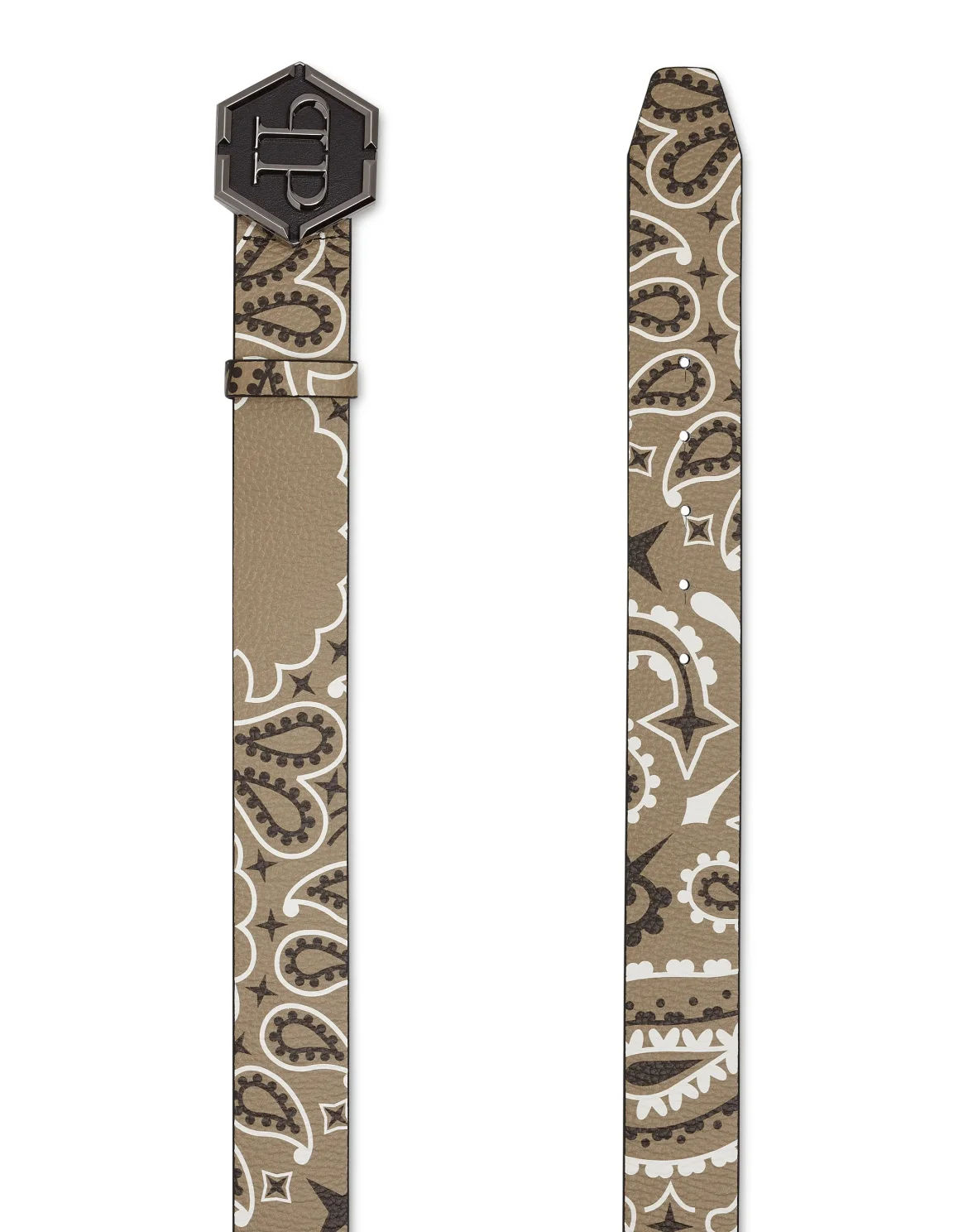 Leather Belt Paisley, цвет: Бежевый