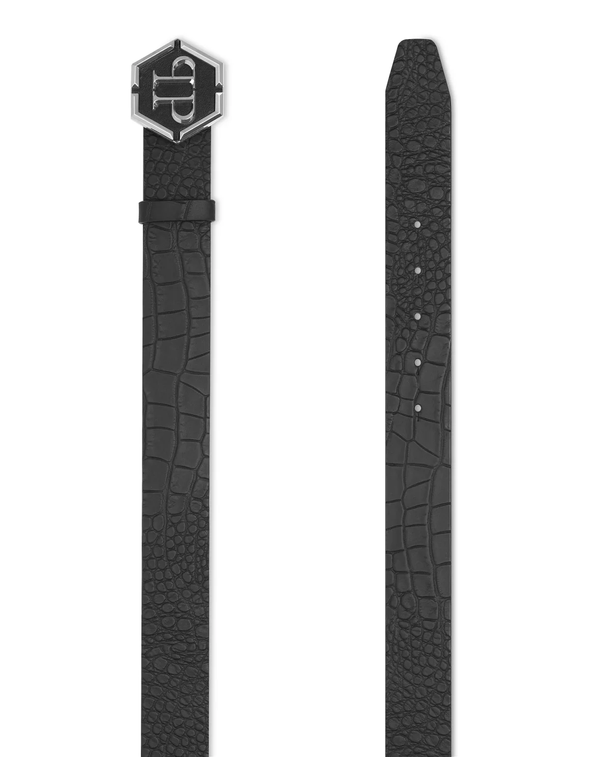 Leather Belt Hexagon, цвет: Черный