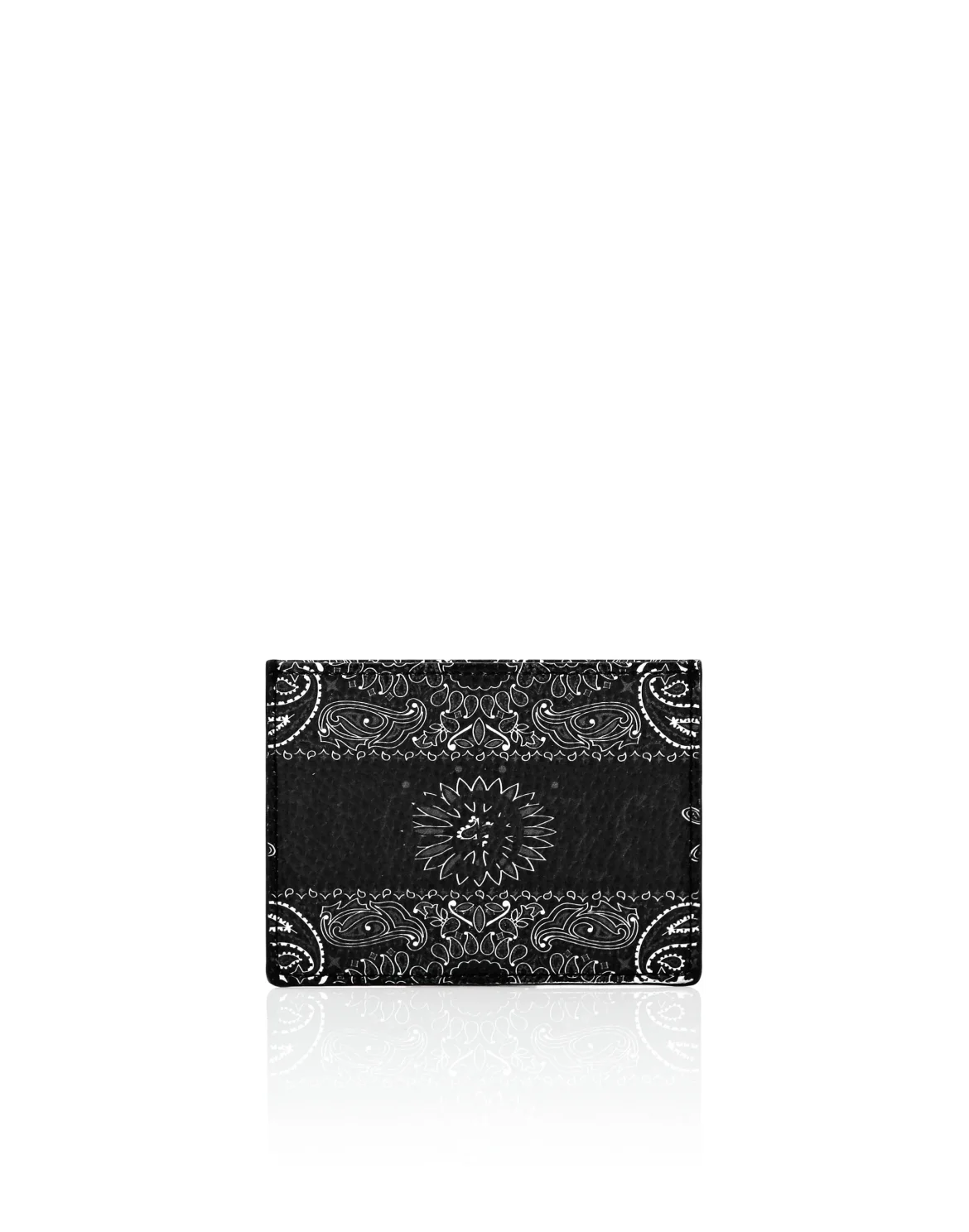 Leather Credit Cards Holder Paisley, цвет: Черный