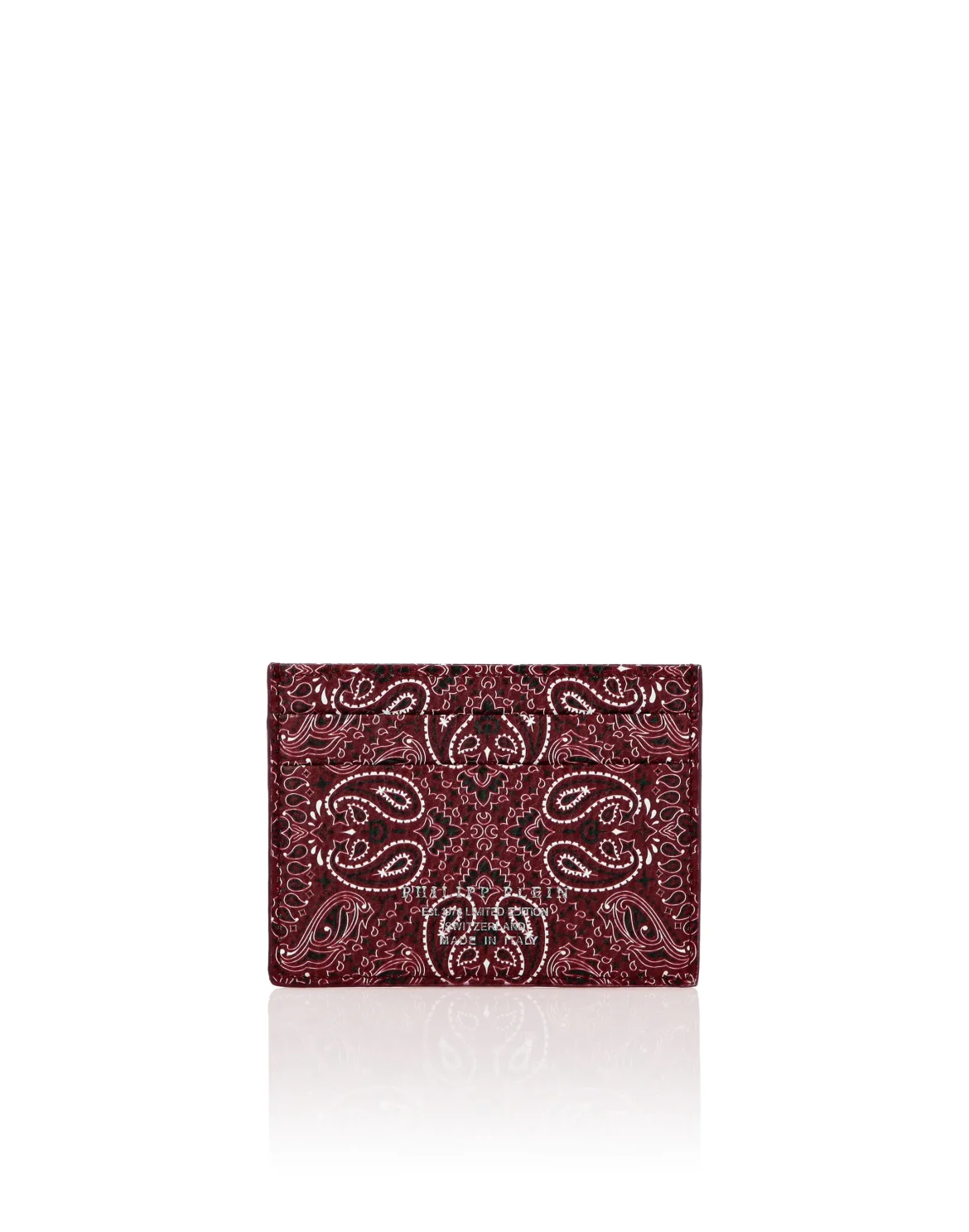 Leather Credit Cards Holder Paisley, цвет: Красный