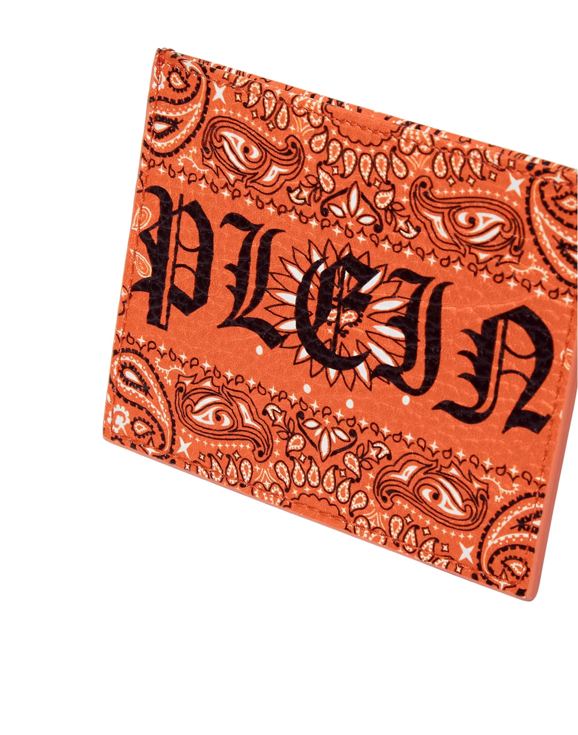 Leather Credit Cards Holder Paisley, цвет: Оранжевый