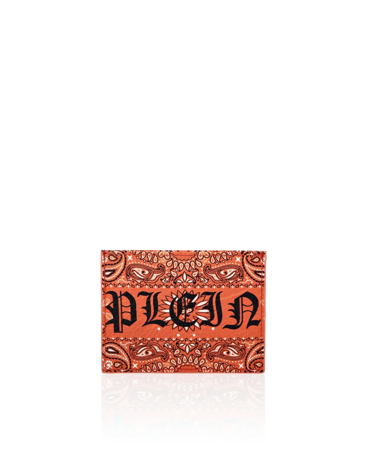 Leather Credit Cards Holder Paisley, цвет: Оранжевый