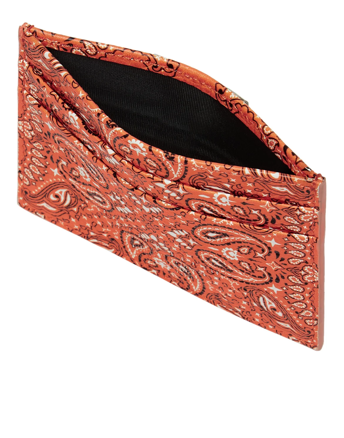 Leather Credit Cards Holder Paisley, цвет: Оранжевый