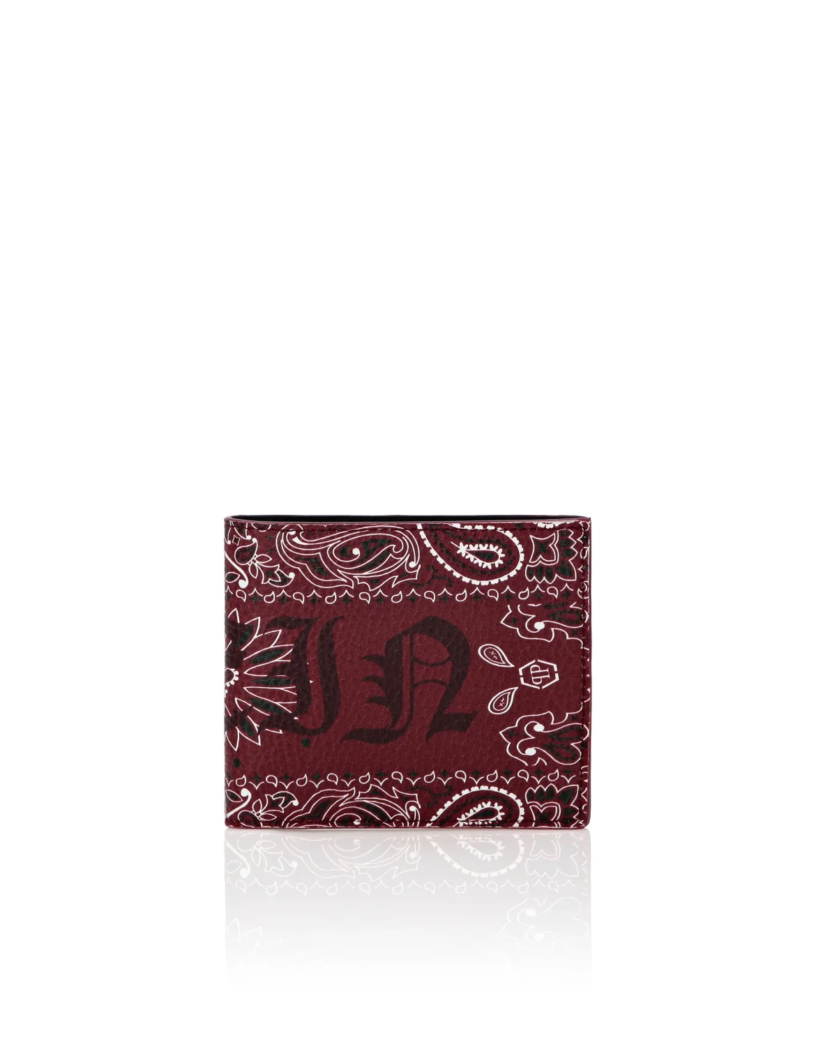 Leather French wallet Paisley Gothic Plein, цвет: Красный
