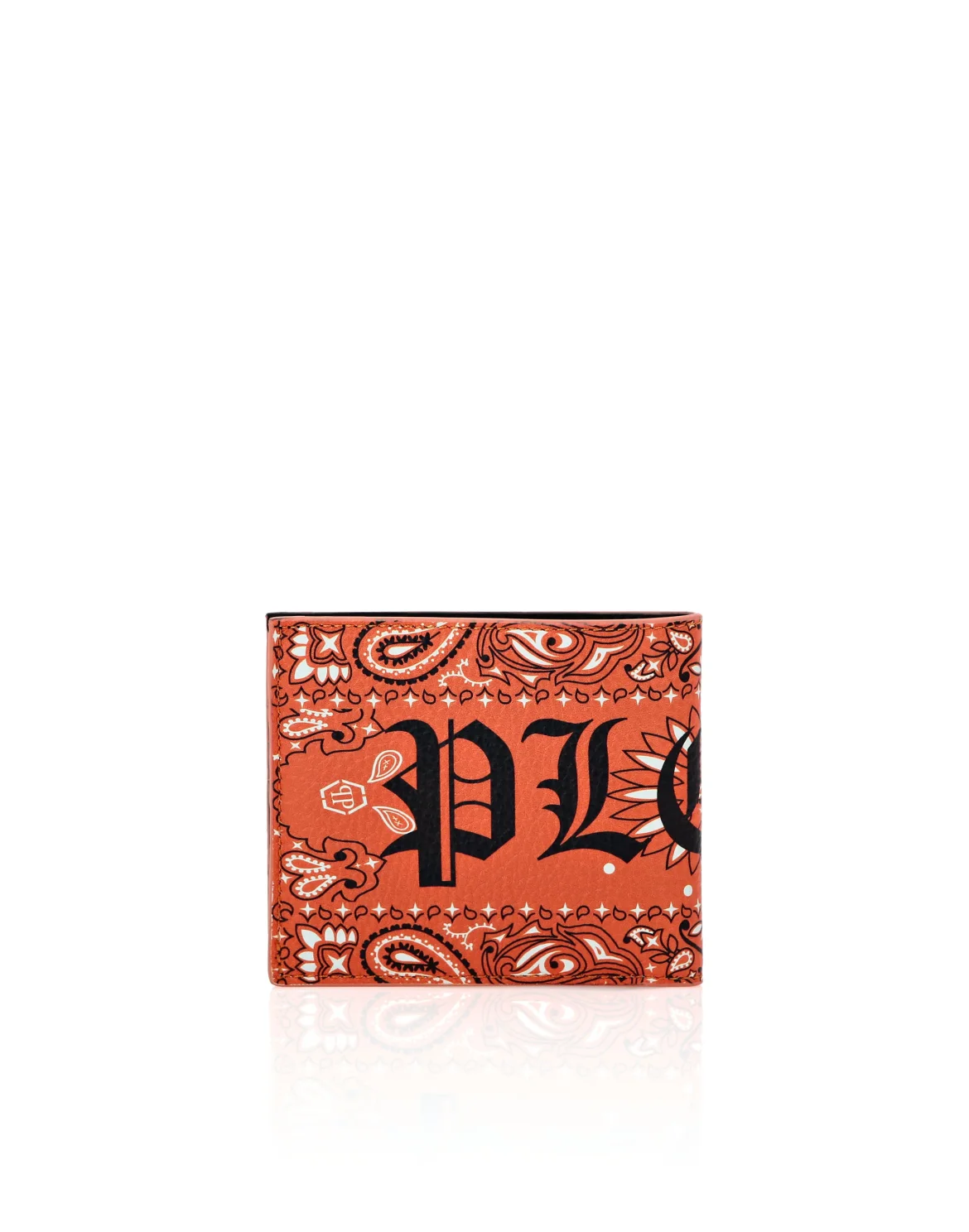 Leather French wallet Paisley Gothic Plein, цвет: Оранжевый