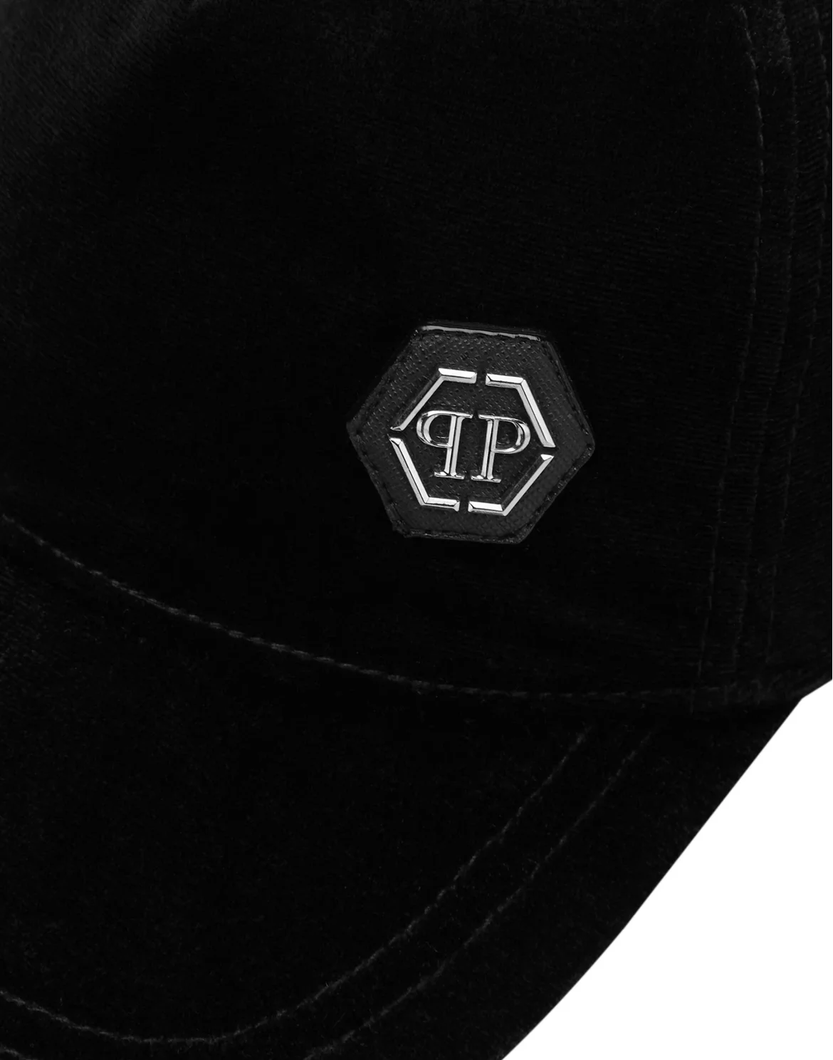 Velvet Baseball Cap Iconic Plein, цвет: Черный