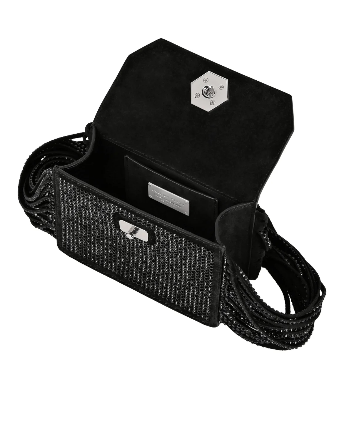 Small Handle Bag Superheroine Crystals, цвет: Черный