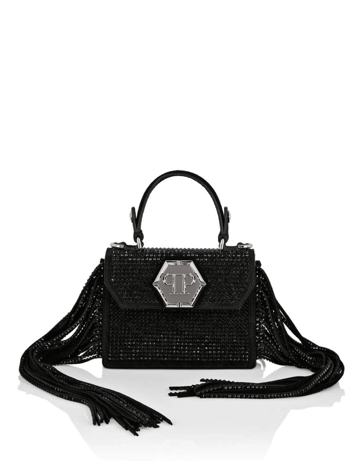 Small Handle Bag Superheroine Crystals, цвет: Черный