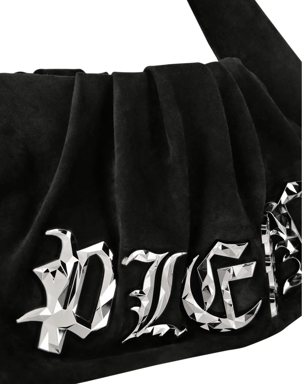 Suede Large Handle Bag Gothic Plein, цвет: Черный