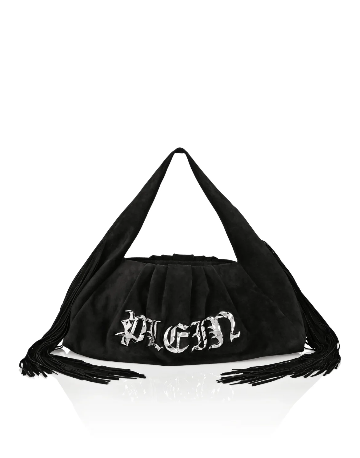 Suede Large Handle Bag Gothic Plein, цвет: Черный
