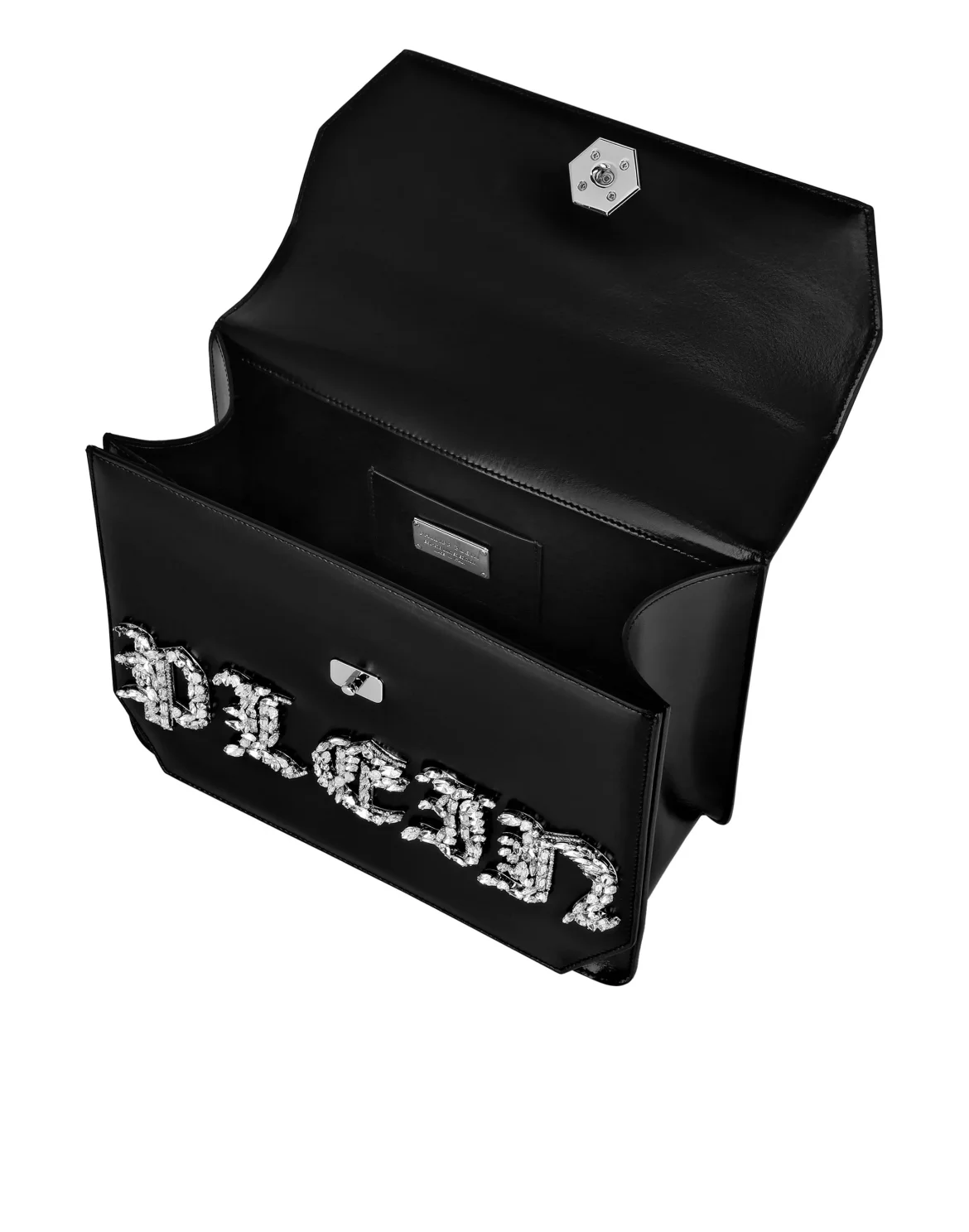 Superheroin Large Handle Bag Plein Stones, цвет: Черный