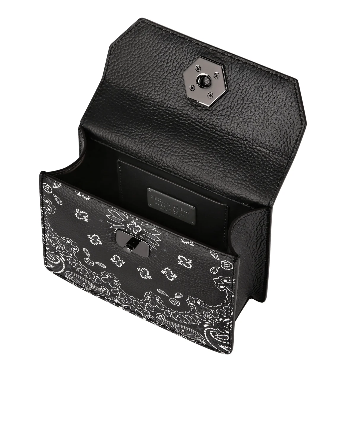 Leather Superheroin Small Handle Bag Paisley, цвет: Черный