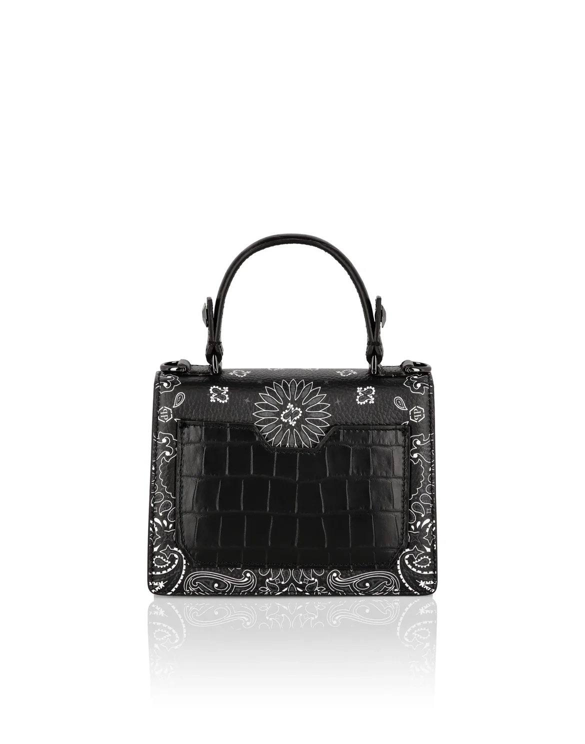 Leather Superheroin Small Handle Bag Paisley, цвет: Черный