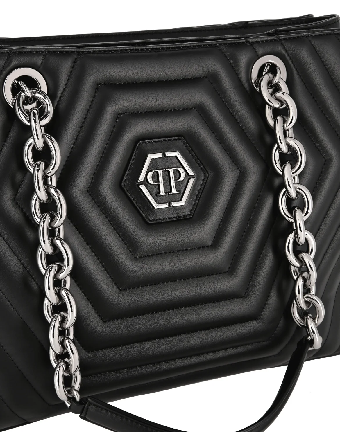 Nappa Shoulder Bag Hexagon, цвет: Черный